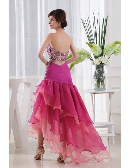 A-line Sweetheart Floor-length Tulle Prom Dress With Beading