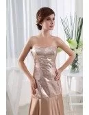 A-line Sweetheart Court Train Satin Evening Dress With Sequins