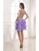 A-line One-shoulder Short Chiffon Prom Dress Dress With Beading