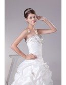 Strapless Ballgown Taffeta Embroidered Wedding Dress with Corset