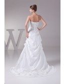 White Embroidered Taffeta Aline Wedding Dress Custom
