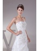 White Embroidered Taffeta Aline Wedding Dress Custom