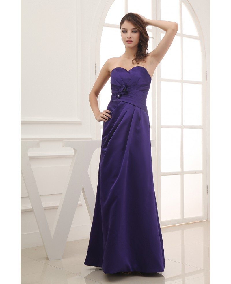 A-line Sweetheart Floor-length Satin Bridesmaid Dress #OP3333 $126 ...