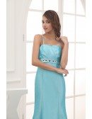 Mermaid Strapless Ankle-length Satin Evening Dress With Beading