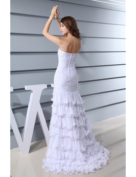 Mermaid Sweetheart Floor-length Chiffon Wedding Dress With Beading