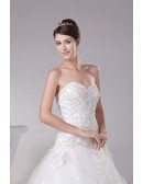 Gorgeous Embroidery Sweetheart Long Ballgown Ruffled Wedding Dress