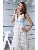 A-line V-neck Short Lace Formal Dress