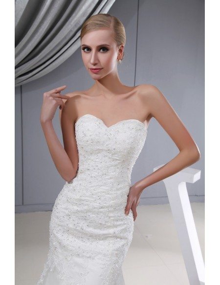 Mermaid Sequined Lace Fitted Wedding Dress Corset Back #OPH1313 $269 ...