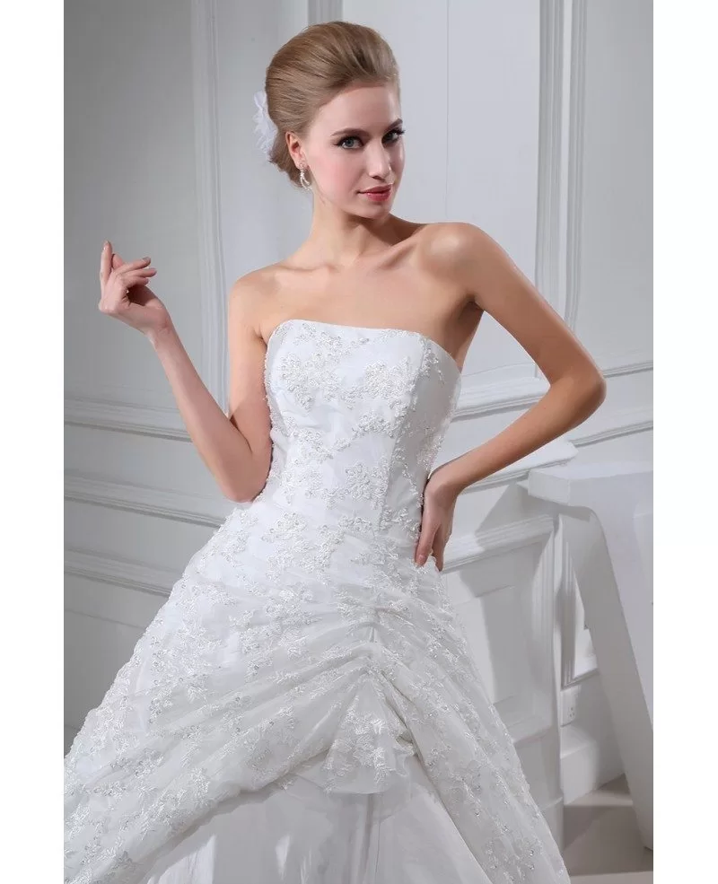 Sequined Lace Strapless Wedding Gown Ballgown #OPH1321 $269 - GemGrace.com