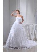 White Lace Tulle Sweetheart Wedding Dress Lace Jacket