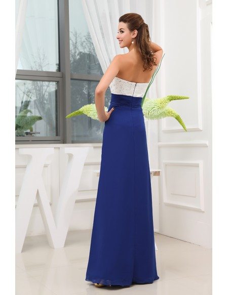 A-line Sweetheart Floor-length Chiffon Prom Dress With Beading