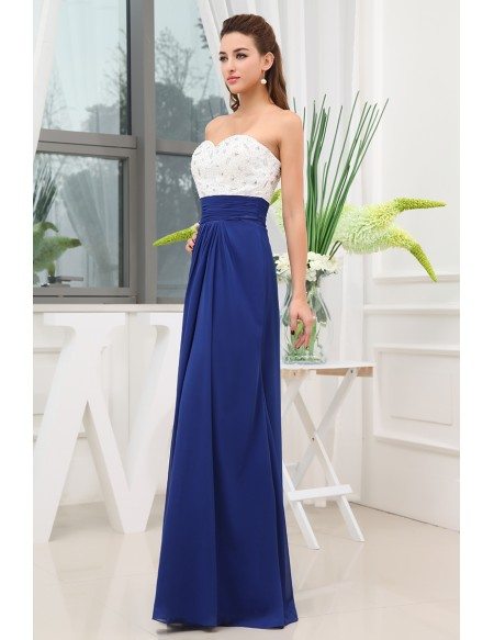 A-line Sweetheart Floor-length Chiffon Prom Dress With Beading