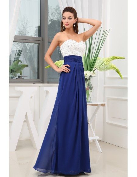 A-line Sweetheart Floor-length Chiffon Prom Dress With Beading #OP3358 ...