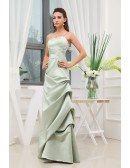 A-line Sweetheart Floor-length Satin Evening Dress