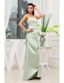 A-line Sweetheart Floor-length Satin Evening Dress