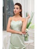 A-line Sweetheart Floor-length Satin Evening Dress