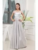 A-line Square Neckline Floor-length Satin Evening Dress