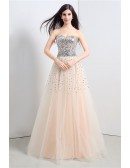 A-line Sweetheart Floor-length Prom Dress with Beading