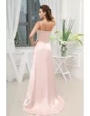 A-line Sweetheart Floor-length Satin Prom Dress