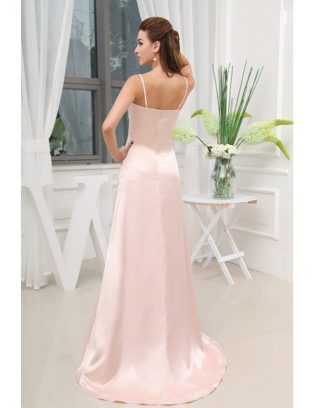 A-line Sweetheart Floor-length Satin Prom Dress