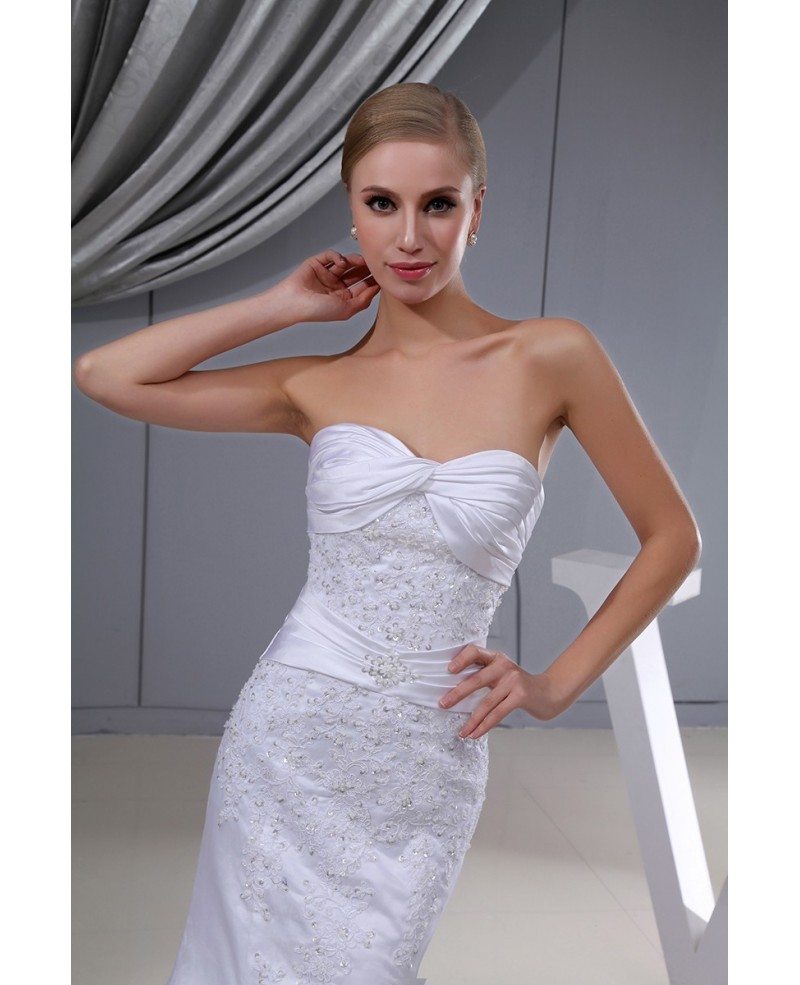 Charming White Sweetheart Lace Mermaid Wedding Dress Custom #OPH1344 ...