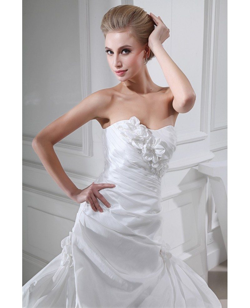 Floral Ruffled Taffeta Classic Custom Wedding Dress #OPH1350 $338.9 ...