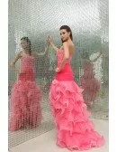 Mermaid Sweetheart Floor-length Tulle Prom Dress With Beading