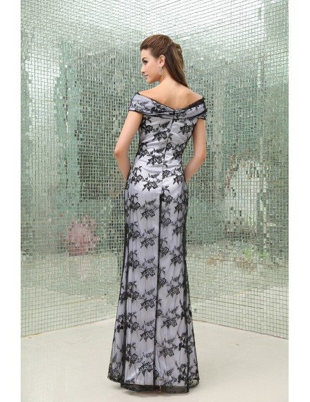 A-line Off-the-shoulder Floor-length Lace Mother of the Bride Dress