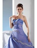 Lavender Taffeta Sequined Lace Color Wedding Dress