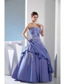 Lavender Taffeta Sequined Lace Color Wedding Dress