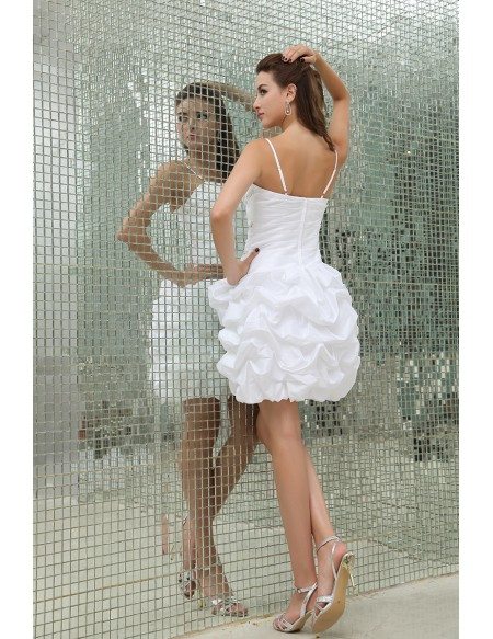 Sheath Strapless Short Satin Prom Dress With Beading