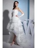 Beautiful Asymmetrical High Low Wedding Dress Strapless