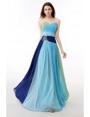 Colorful Sweetheart Pleated Chiffon Floor Length Party Dress