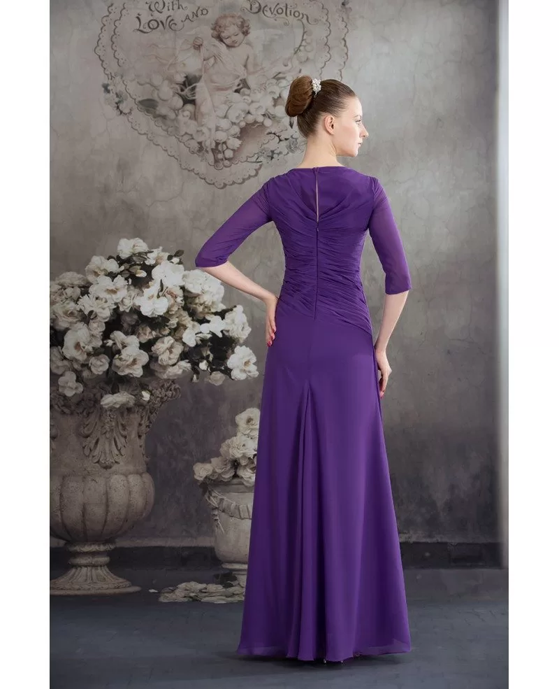 A Line Square Neckline Floor Length Chiffon Mother Of The Bride Dress Op Gemgrace Com