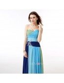 Colorful Sweetheart Pleated Chiffon Floor Length Party Dress