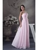 A-line Halter Floor-length Chiffon Prom Dress With Beading