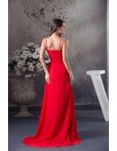 A-line Sweetheart Floor-length Chiffon Evening Dress With Beading