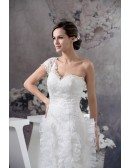 Unique One Sleeve Lace Fitted Mermaid Wedding Dress