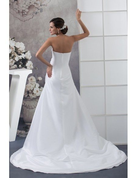 Elegant Sweetheart Aline Custom Wedding Dress with Flower