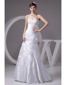 Pleated Sweetheart Mermaid Sequined Floor Length Wedding Dress