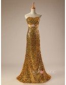 Sweetheart Sparkly Sequins Empired Mermaid Long Prom Dress