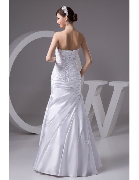 Pleated Sweetheart Mermaid Sequined Floor Length Wedding Dress