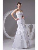 Pleated Sweetheart Mermaid Sequined Floor Length Wedding Dress