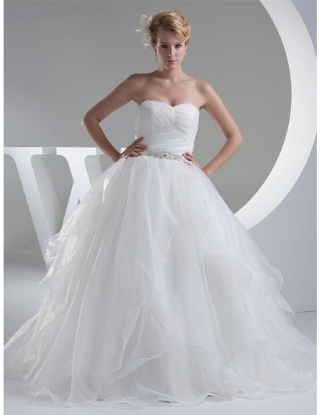 Organza Big Ballgown Wedding Dress with Crystals Bling #OPH1207 $329.9 ...