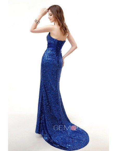 Strapless Sparkly Sequins Empired Mermaid Long Prom Dress #CY0157 $115 ...