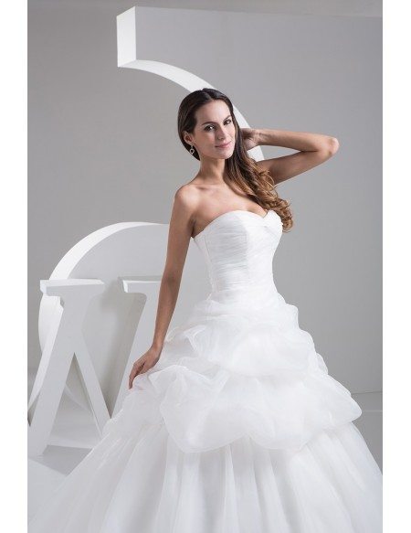 Sweetheart Tiered Organza Ballgown Wedding Dress Custom