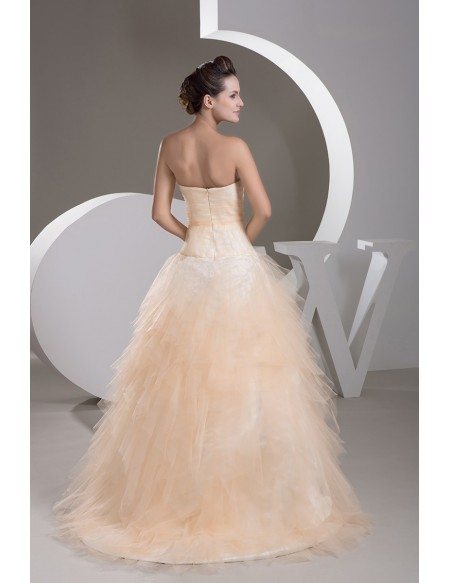 Sweetheart Orange Tulle Ballgown Wedding Dress