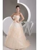 Sweetheart Orange Tulle Ballgown Wedding Dress