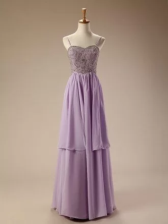A-Line Sweetheart Floor-Length Chiffon Prom Dress With Beading
