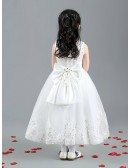 Long Sequins Lace Ballroom Pageant Dress with Bow Back